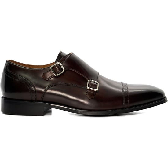 Dune Saloon Leder Herren Braune Doppel-Monk-Schuhe - Image 3