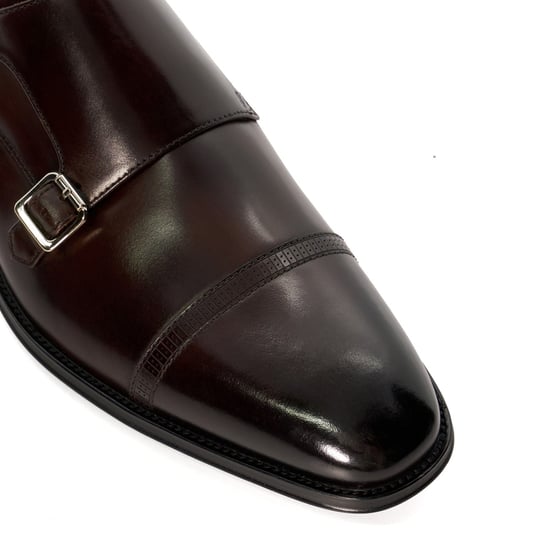 Dune Saloon Leder Herren Braune Doppel-Monk-Schuhe - Image 4
