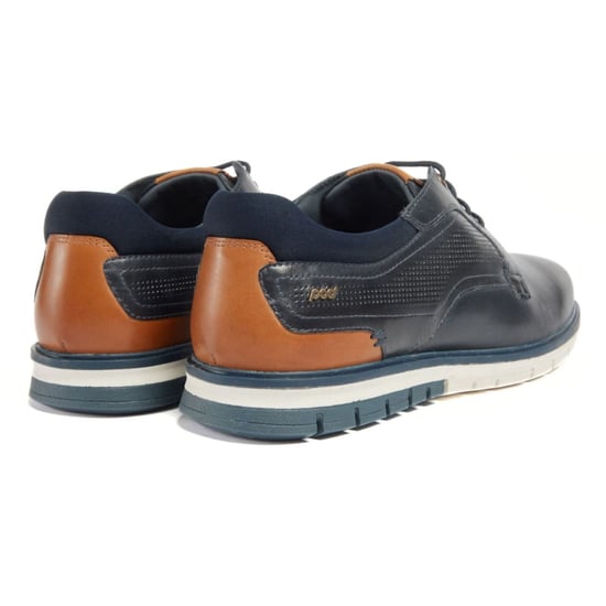 Pod Merlin Leder Herren Schnürschuhe in Marineblau - Image 2