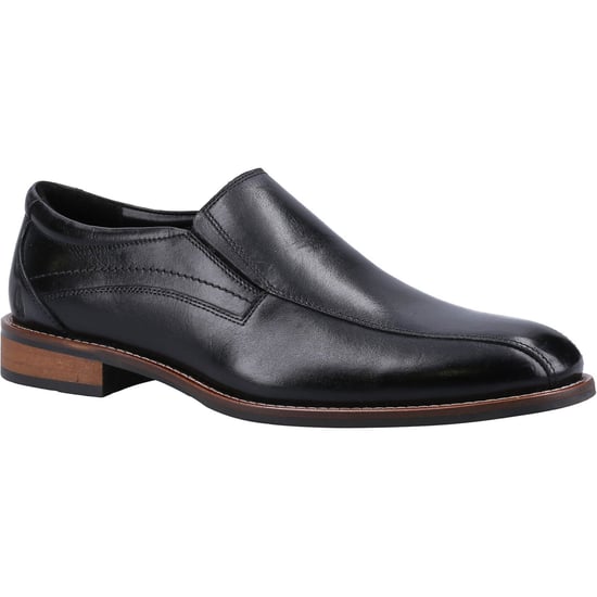 Hush Puppies Donovan Leder Herren Schwarz Slipper Schuhe - Image 1