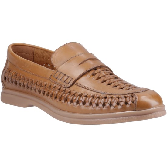 Hush Puppies Bowie Leder Herren Beige Slipper - Image 1