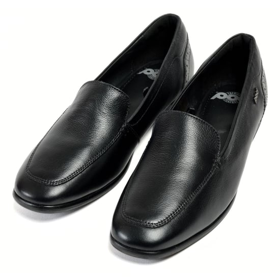 Pod Penny Leder Damen schwarze Slipper - Image 5
