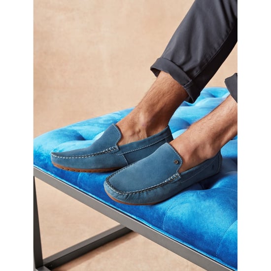 Hush Puppies Ralph Wildleder Leder Herren Blaue Slipper - Image 6