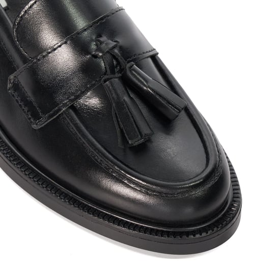 Dune Garda Leder Damen Schwarze Slipper - Image 5