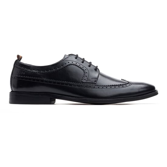 Base London Havisham Leder Herren Schwarz Brogues Schuhe - Image 5