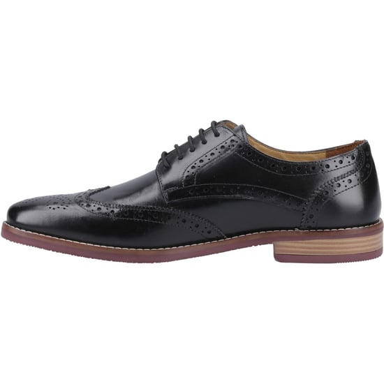 Hush Puppies Mack Leder Herren schwarze Brogues Schuhe - Image 4
