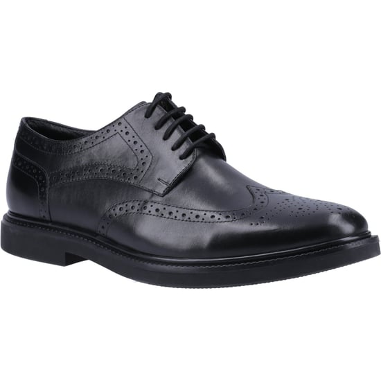 Hush Puppies Kingston Leder Herren Schwarze Brogues Schuhe - Image 1