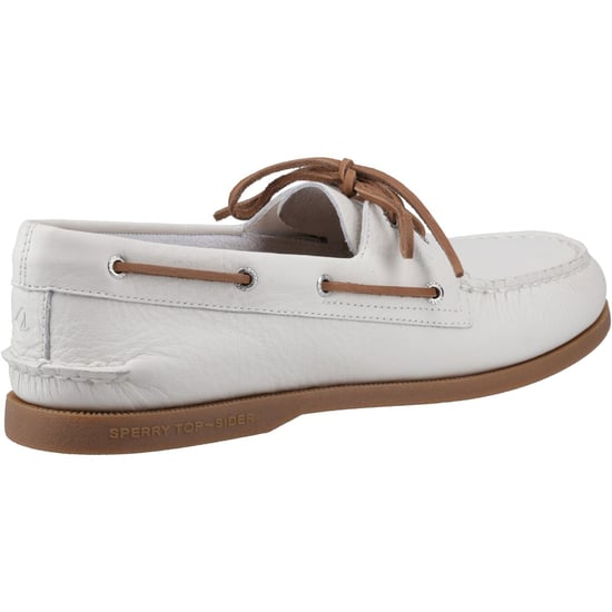 Sperry Authentische 2-Eye Leder Herren Bootsschuhe Weiß/Gummi - Image 2