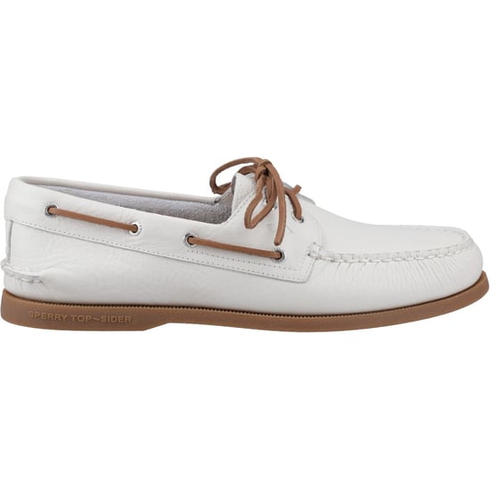 Sperry Authentische 2-Eye Leder Herren Bootsschuhe Weiß/Gummi - Image 5
