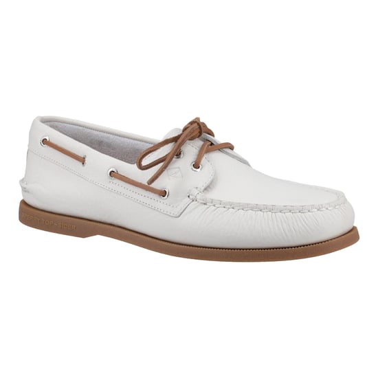 Sperry Authentische 2-Eye Leder Herren Bootsschuhe Weiß/Gummi - Image 6
