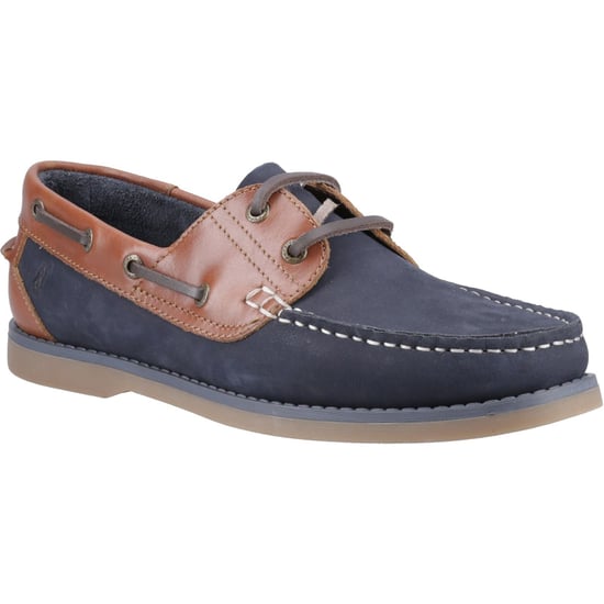 Hush Puppies Wilson Leather Men's Navy/Tan Boat Shoes - Image 1