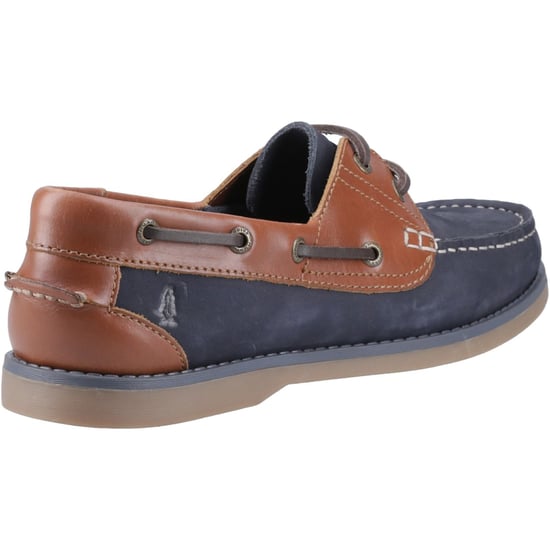 Hush Puppies Wilson Leather Men's Navy/Tan Boat Shoes - Image 2