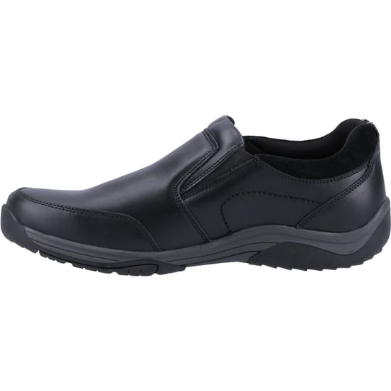 Hush Puppies Donald Leder Herren Schwarz Mokassins Schuhe - Image 4