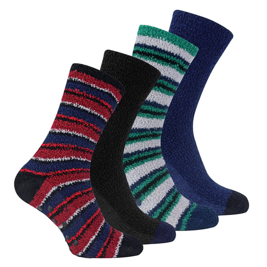 4er-Pack Herrenschlafsocken aus weichem, flauschigem Material mit rutschfesten Sohlen - Image 1