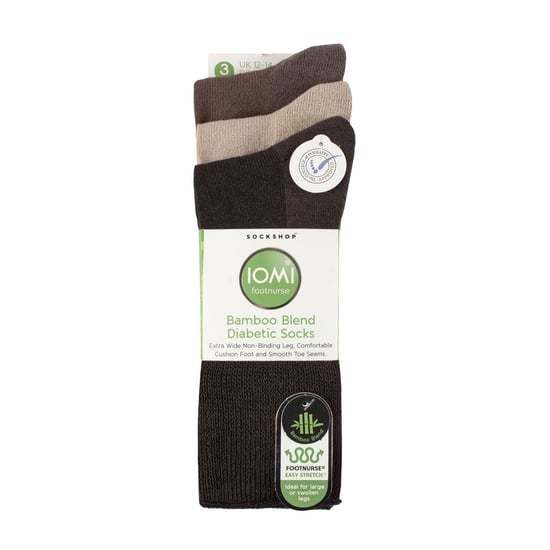 3er-Pack Extra Breite Bambusdiabetikersocken für geschwollene Beine - Image 2