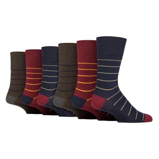 6er-Pack elastische Socken aus Baumwolle mit Quadratmuster für schlechte Durchblutung - Image 1