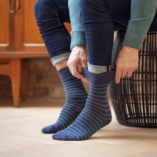 6er-Pack elastische Socken aus Baumwolle mit Quadratmuster für schlechte Durchblutung - Image 5