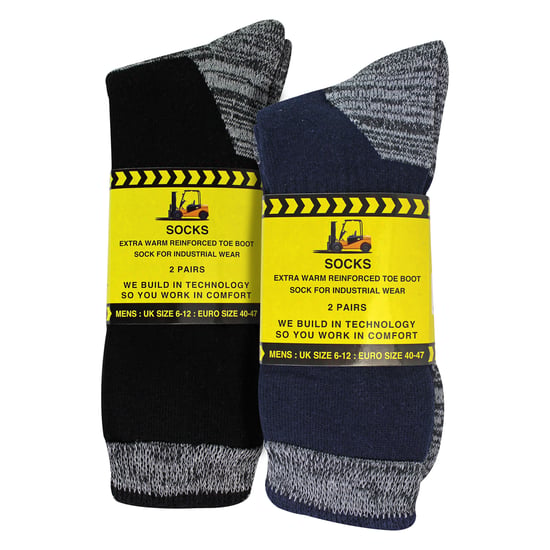 4er Pack Herren Baumwollverstärkte Industrielle Outdoor Arbeitssocken - Image 2