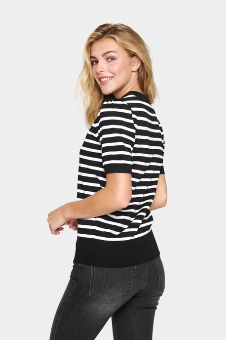 Strickpullover Gerade Passform black offwhite - Image 3
