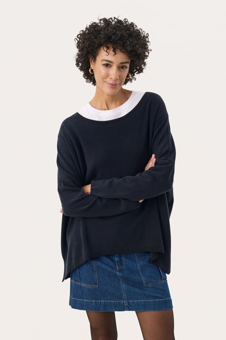 Strickpullover Lockere Passform navy - Image 2