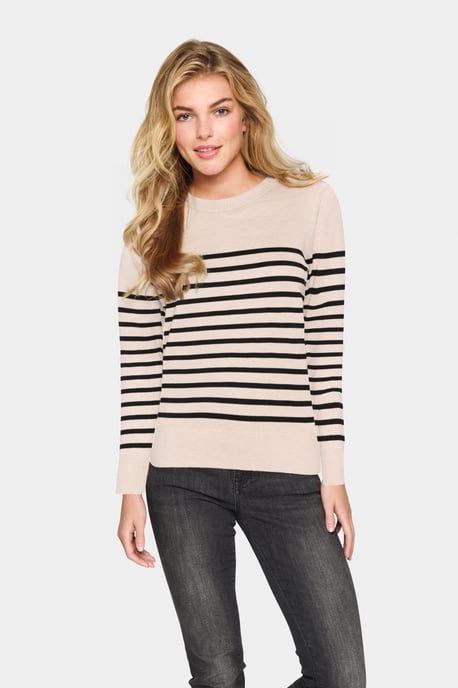 Strickpullover Gerade Passform black offwhite - Image 3