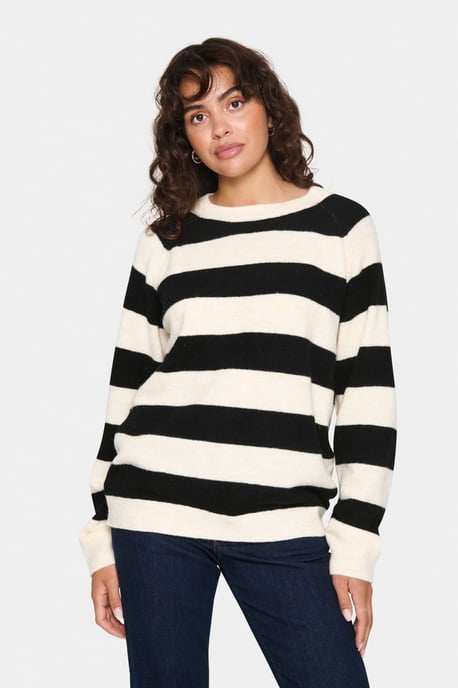 Strickpullover Lockere Passform black offwhite - Image 2