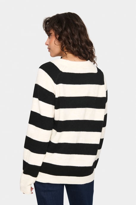 Strickpullover Lockere Passform black offwhite - Image 3