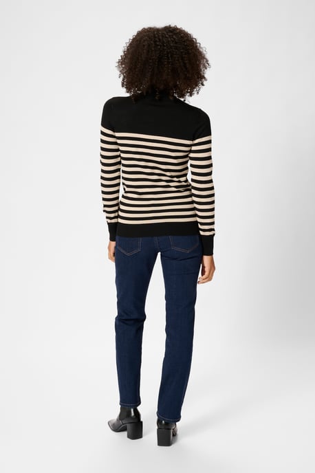 Strickpullover Slim fit black offwhite - Image 3