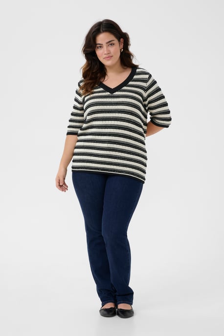 Strickpullover Loose fit black offwhite - Image 2