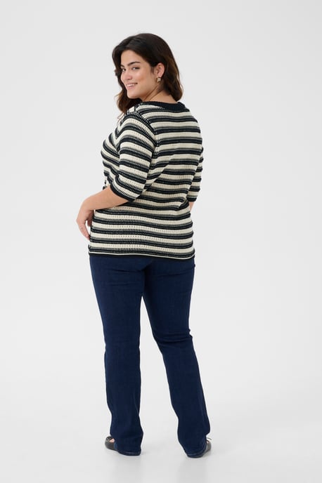 Strickpullover Loose fit black offwhite - Image 3