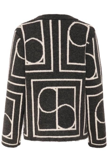 Strickpullover Gerade Passform black offwhite - Image 5