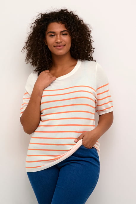 Strickpullover Regular fit white orange - Image 3