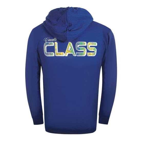 Cavalli Class - Kapuzenpullover Mit Reißverschluss Und Blumenmuster In Irisblau - Image 2