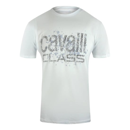 Cavalli Class - Weißes T-shirt Mit Gesprühtem Logo - Image 1
