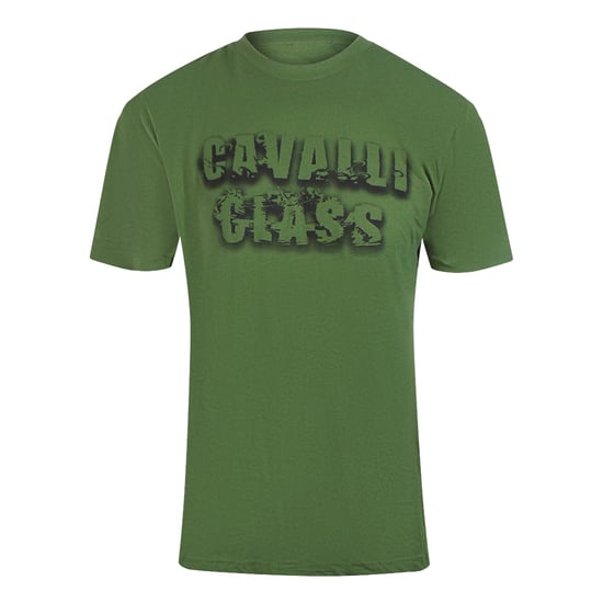 Cavalli Class - T-shirt In Militärgrün Mit Auffälligem Logo In Rauchgrau - Image 1