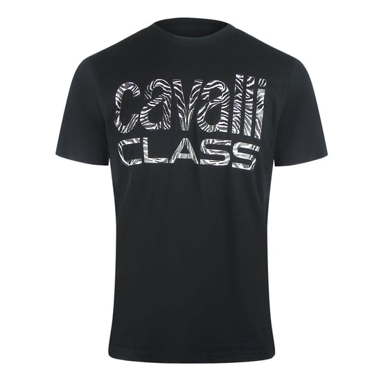 Cavalli Class - Schwarzes T-shirt Mit Auffälligem Zebra-print - Image 1