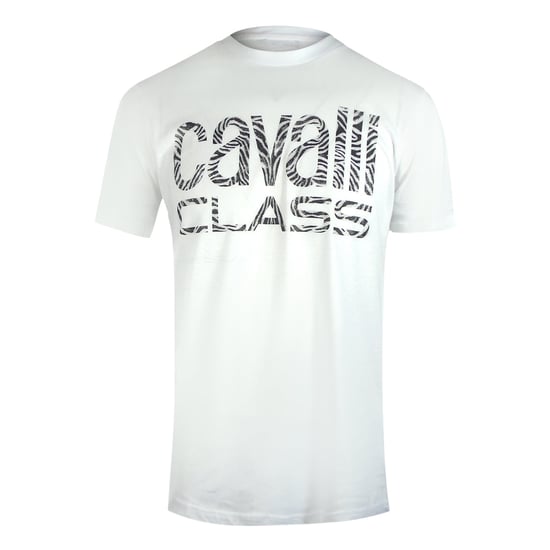 Cavalli Class - Weißes T-shirt Mit Auffälligem Zebra-print - Image 1