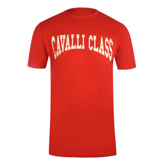 Cavalli Class Varsity Logo Rotes T-shirt - Image 1