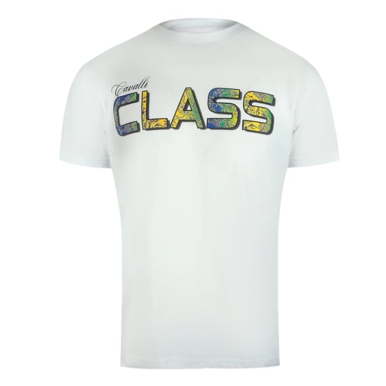 Cavalli Class - Weißes T-shirt Mit Leuchtendem Blumenlogo - Image 1