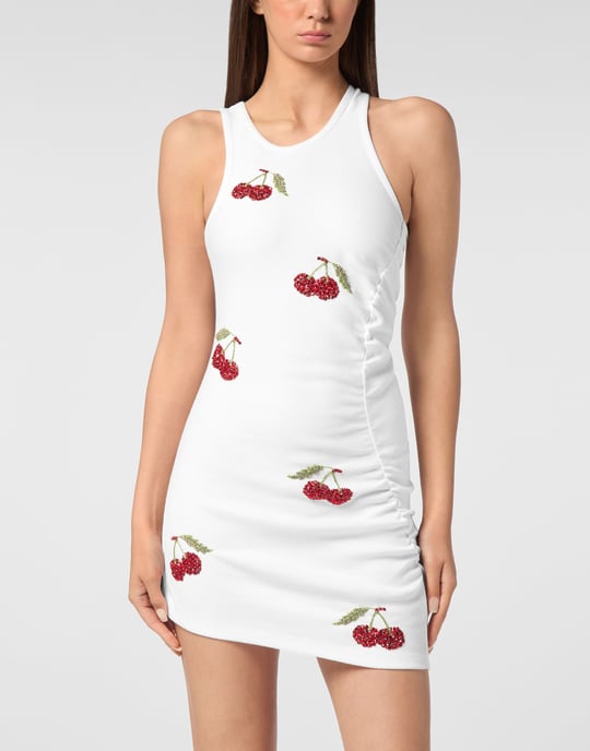 Philipp Plein Short Dress Cherries - Weiß - Image 3