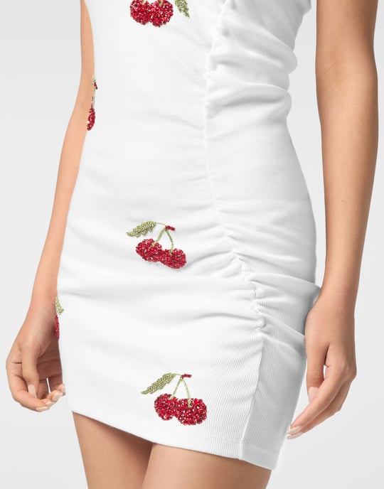 Philipp Plein Short Dress Cherries - Weiß - Image 4