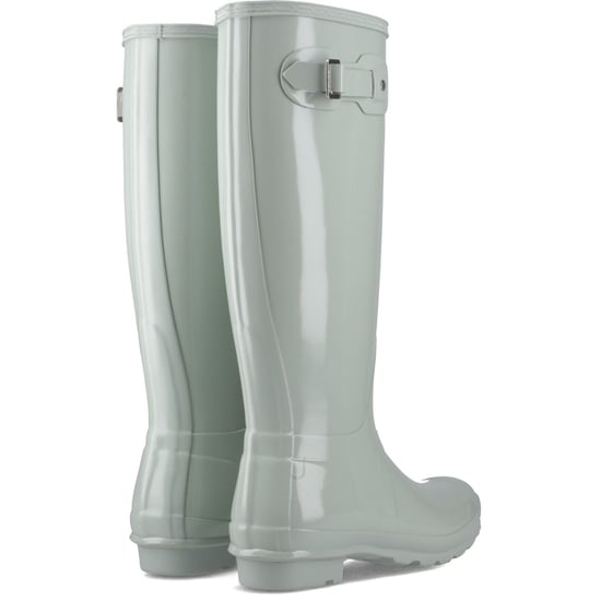 Hunter Original Tall Gloss Gummi Damen Wellington Stiefel in Sea Foam - Image 2