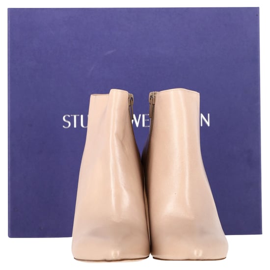 Stuart Weitzman Block-Absatz Stiefeletten aus Nude-Leder - Image 6