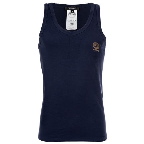 Versace T-Shirt Long Sleeves Round Neck Jersey Topeka Bi-Stretch Cotton Organic New Logo Unterhemd - Image 1