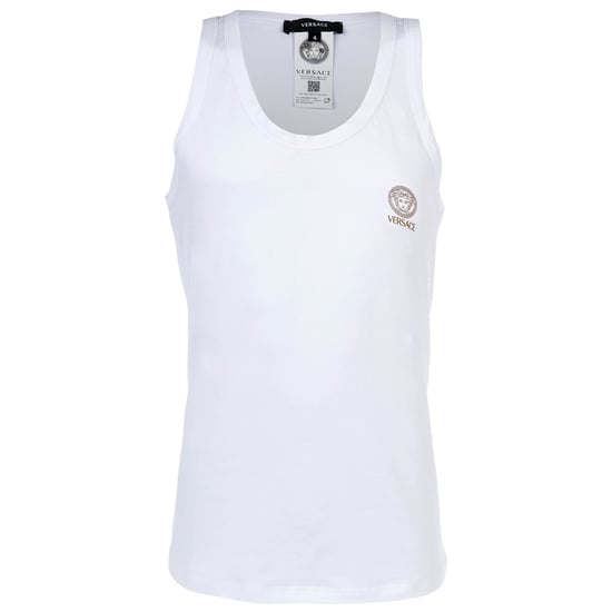 Versace T-Shirt Long Sleeves Round Neck Jersey Topeka Bi-Stretch Cotton Organic New Logo Unterhemd - Image 1
