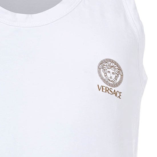 Versace T-Shirt Long Sleeves Round Neck Jersey Topeka Bi-Stretch Cotton Organic New Logo Unterhemd - Image 3