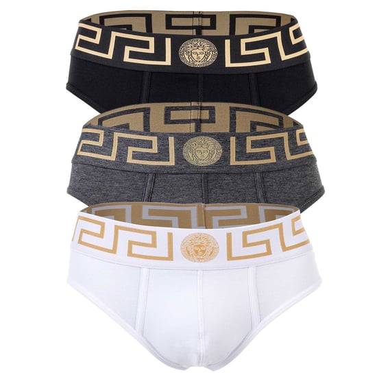 Versace Underpants Tri-Pack Jersey Topeka Bi-Stretch Cotton Organic New Logo Brief - Image 1