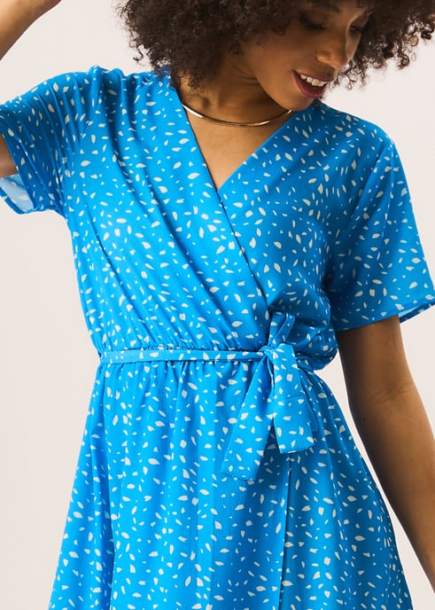 Blaues Wickel-Midikleid mit Tiermuster - Image 2
