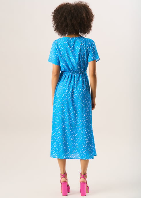 Blaues Wickel-Midikleid mit Tiermuster - Image 4