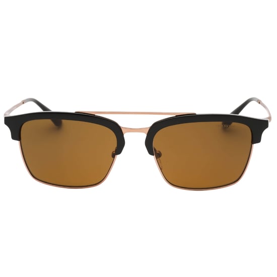 Emporio Armani – Sonnenbrille mit glänzendem braunen Rahmen und dunkelbraunen Gläsern - Image 2